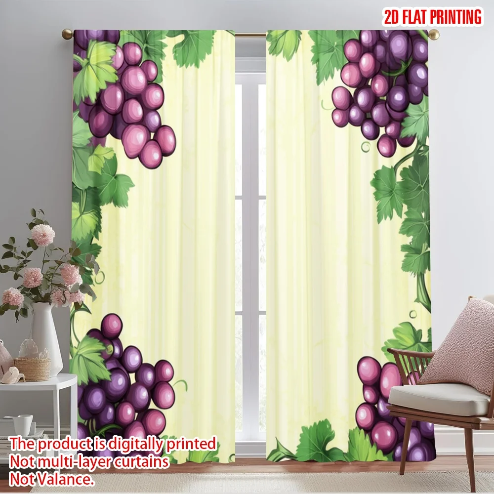 2 шт., 2D-печать самолета, креативные шторы, рамка в виде винограда, универсальный полиэстер (без стержня), декор комнаты, использование для гостиной и