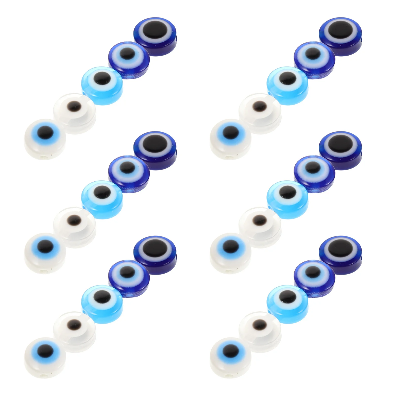 

60Pcs Evil Eye Beads Flat Round Disc Glass Charms for DIY Jewelry Making Bracelets Necklaces 8mm Eye Nail Charms