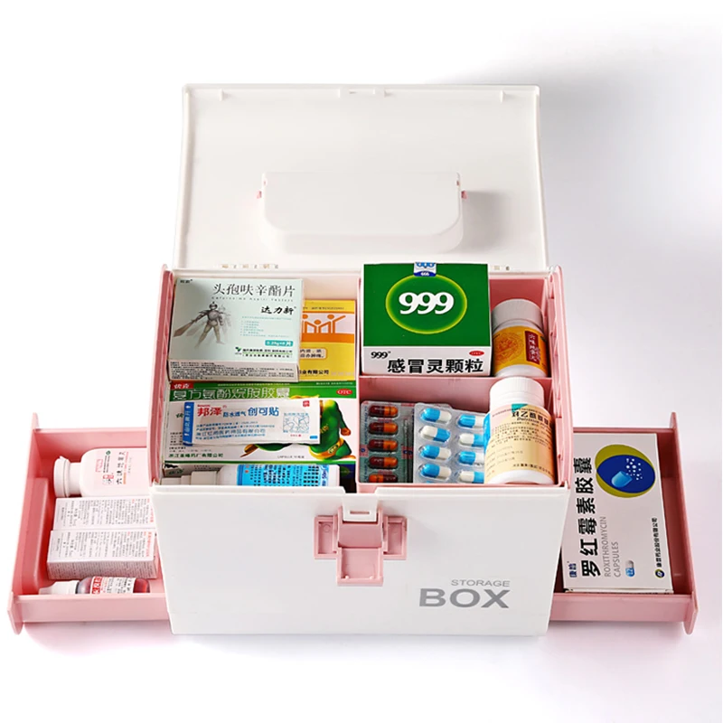 

Multi-layer First Aid Kit Storage Organizer Household Medicine Box Portable Medical Kits Plastic Drawer Drug Storage Box Chest