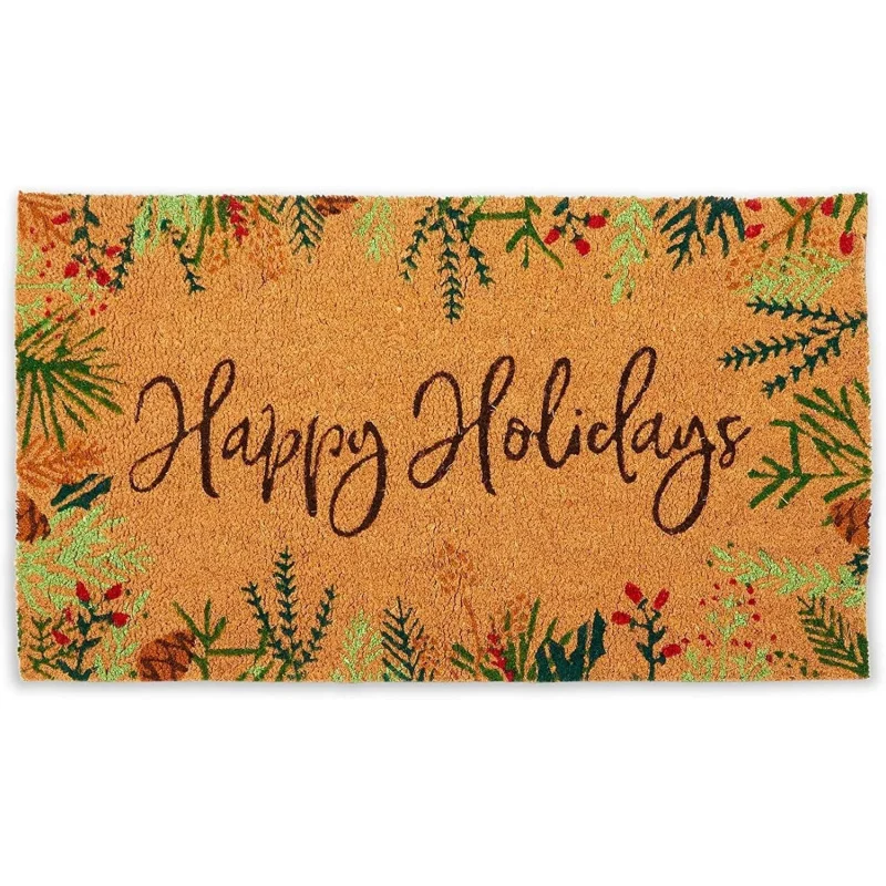 Happy Christmas Outdoor Entrance By Mat Border Holiday Home Decoration Floor Mat 50X80cm