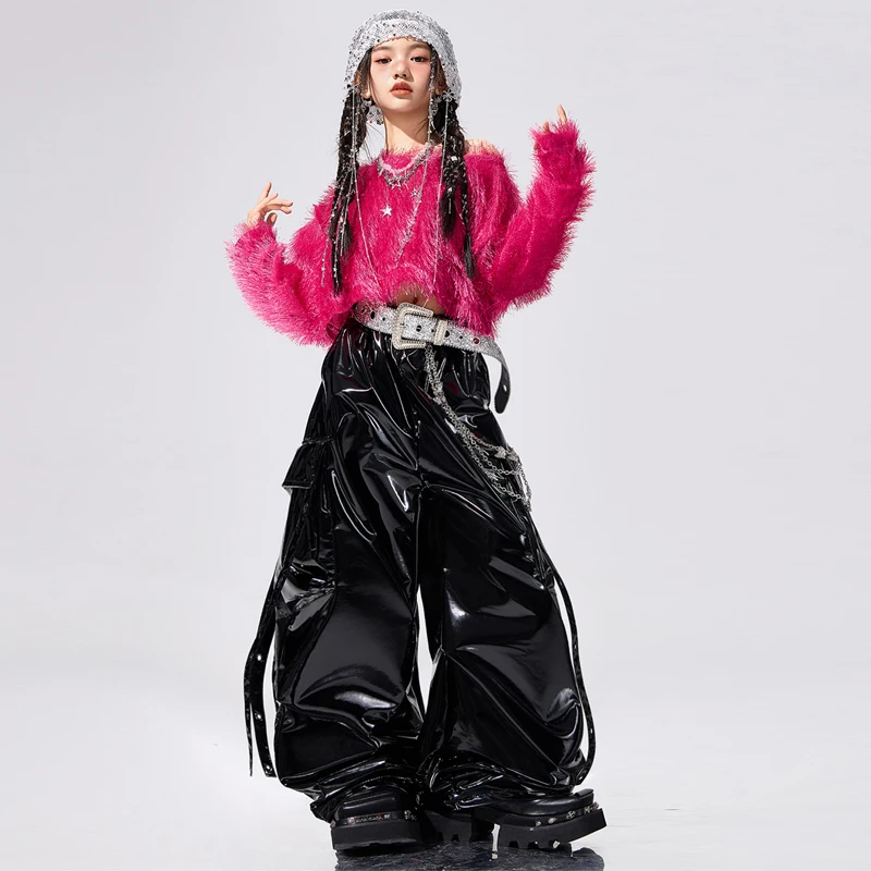 Ropa de calle para niños, trajes de baile de Jazz para niñas, trajes de k-pop para niños, trajes de baile de Hip Hop geniales, trajes de espectáculo escénico XS10654