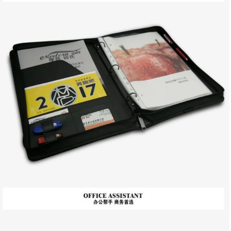 Multifunctional A4 Conference Folder Business Stationery Folder Leather Contract File FoldersTravel Document Folder