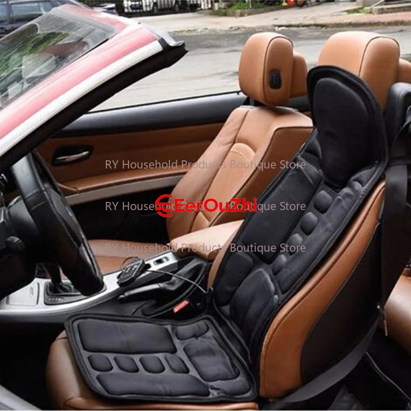 Electric Heating Full Body Massage Car Chair Office Massage Lumbar Neck Pain Relief Powerful Motors Vibration Stimulating