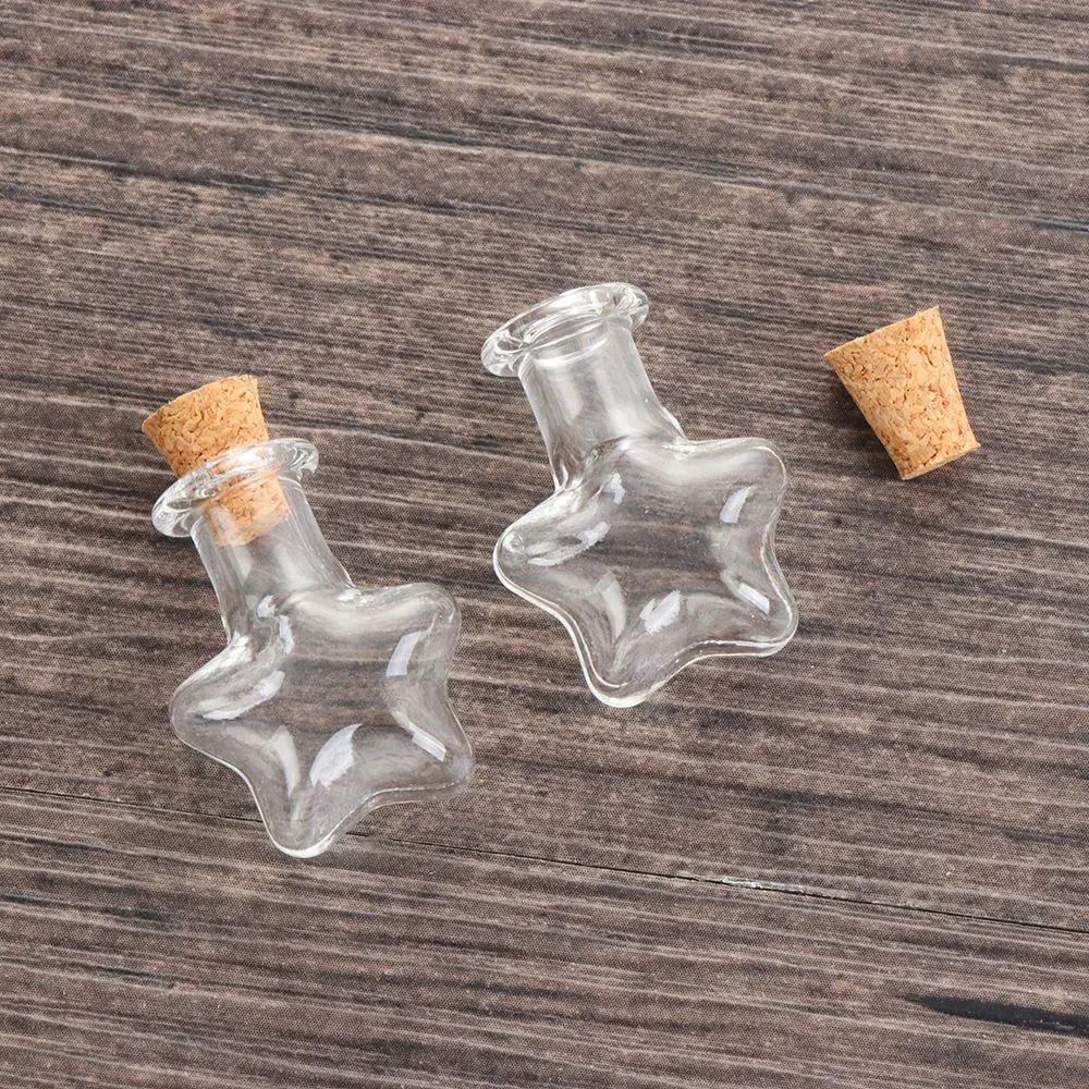 5pcs Mini Wishing Bottle Cork Glass Bottles Empty Sample Jars Home Decor DIY Jewellery Accessaries Pendants Cork Stopper Vial