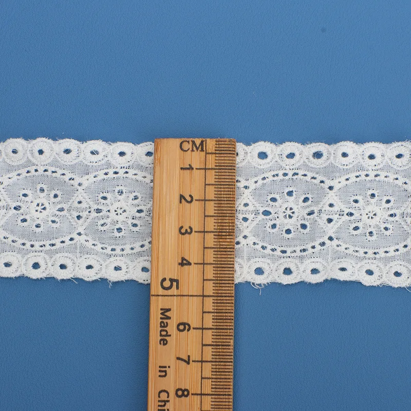 New Hollow Cotton Lace Embroidery Lolita Lace Fabric High Quality 2024 White Lace Applique Trim Brocade Fabric Decorate Clothes