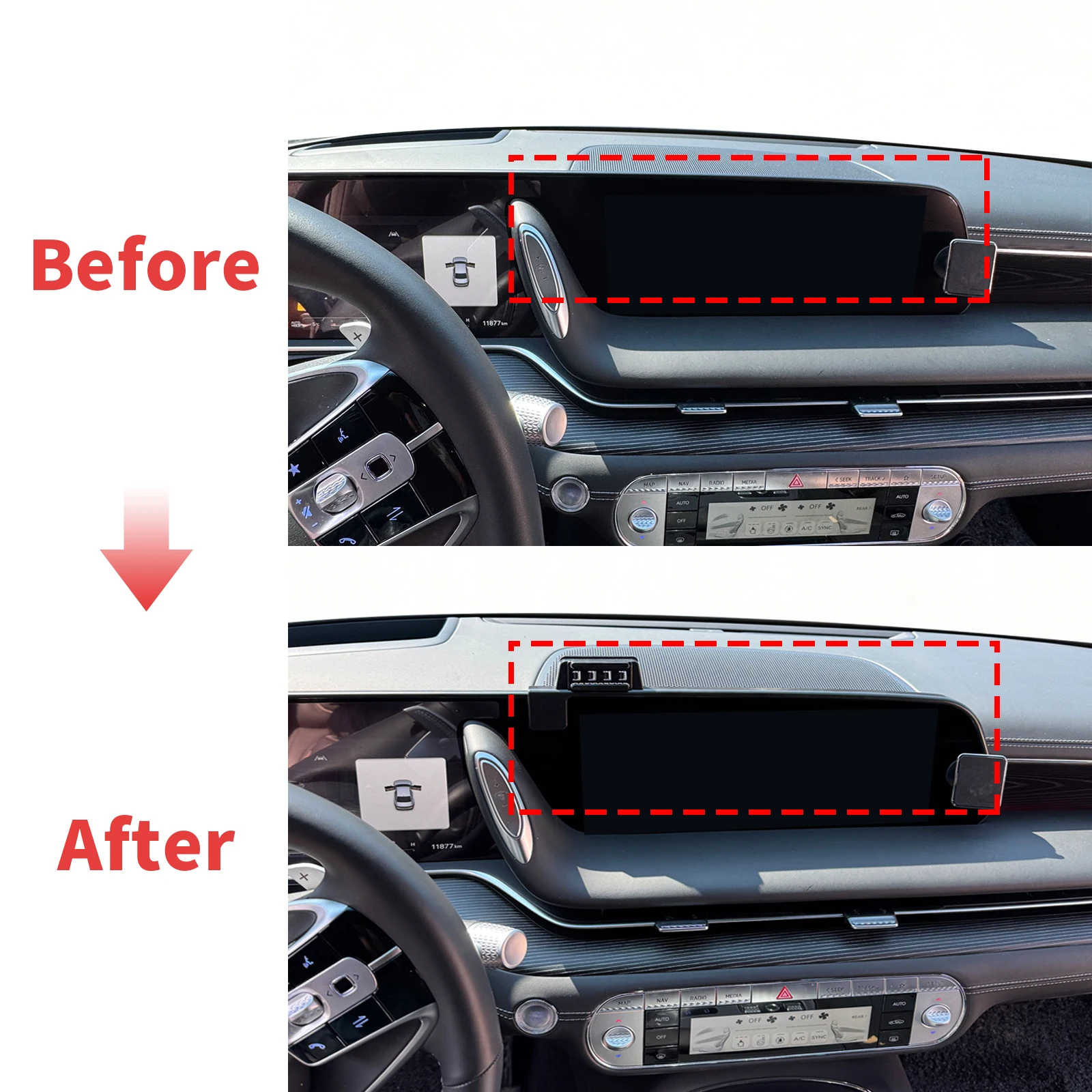 

for GENESIS G90 2022 2023 2024 2025 2026 Custom Fit Phone Holder Mount Dashboard Screen Base No Drill Car​​ accessoires