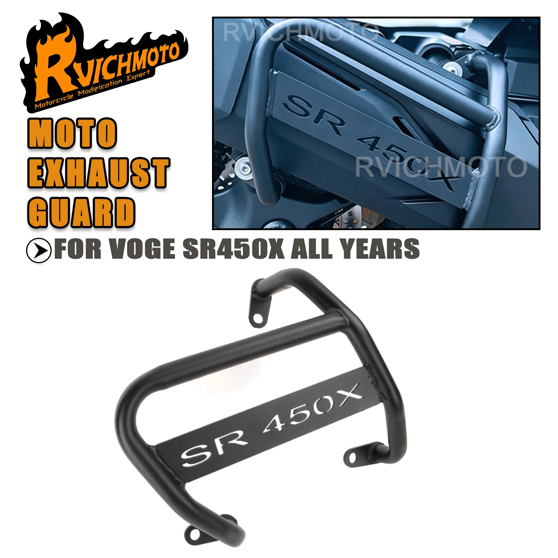 For VOGE SR450X Motorcycle Exhaust Muffler Guard Crash Bar Bumper Protector Stunt Cage Anti-Fall Protection Accessories SR 450X