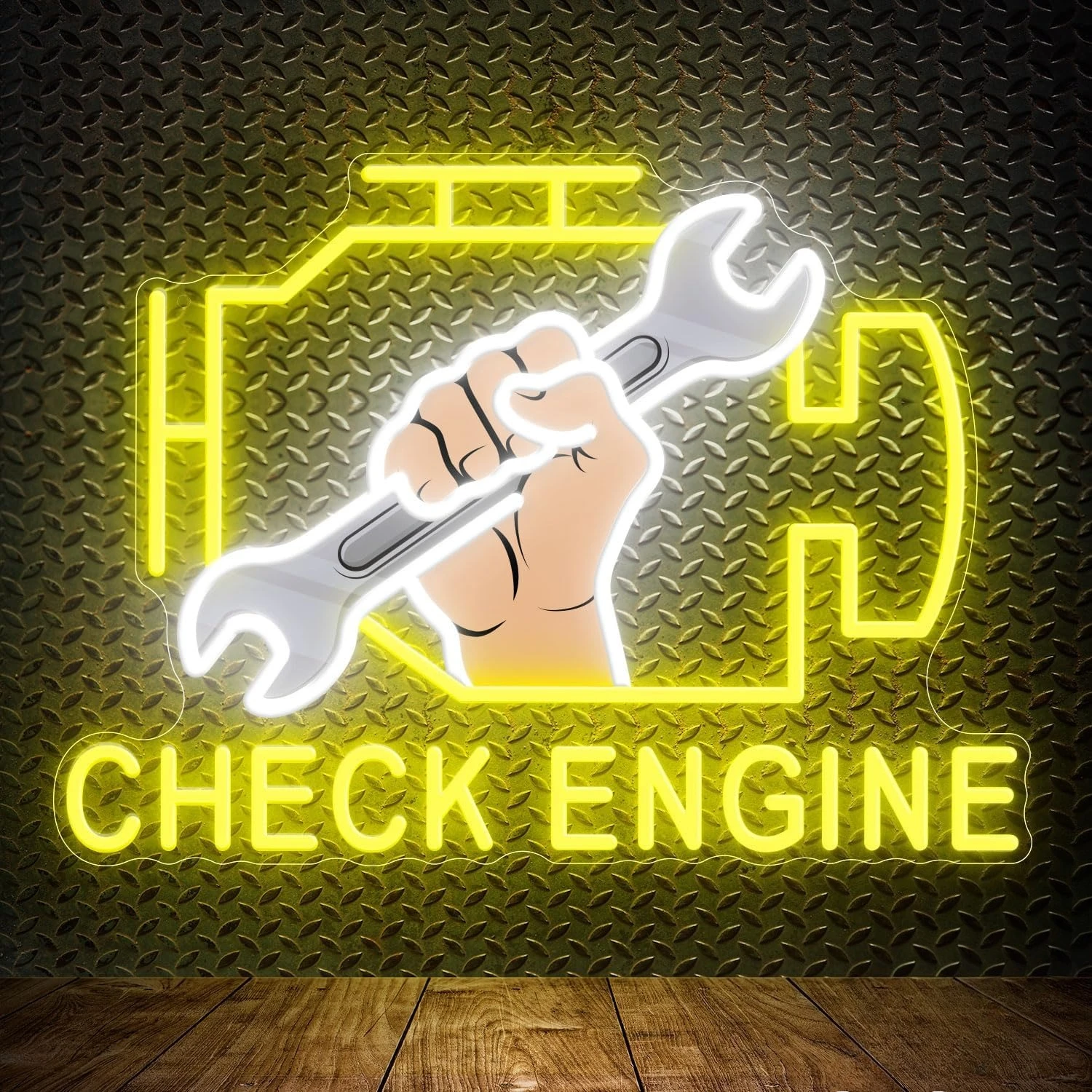 

Check Engine Neon Sign USB Dimmable Neon Light for Man Cave Auto Repair Shop Workshop Party Decoration Wall LED Light
