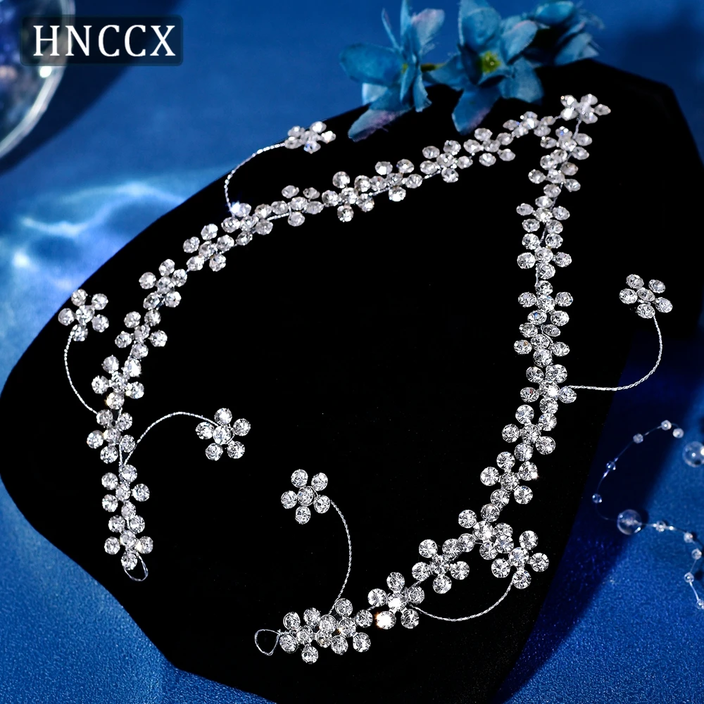 HNCCX Sparkling Rhinestone Forehead Bride Head Piece Wedding Headband for Woman Boho Tiara Jewelry Hair Accessories CP823