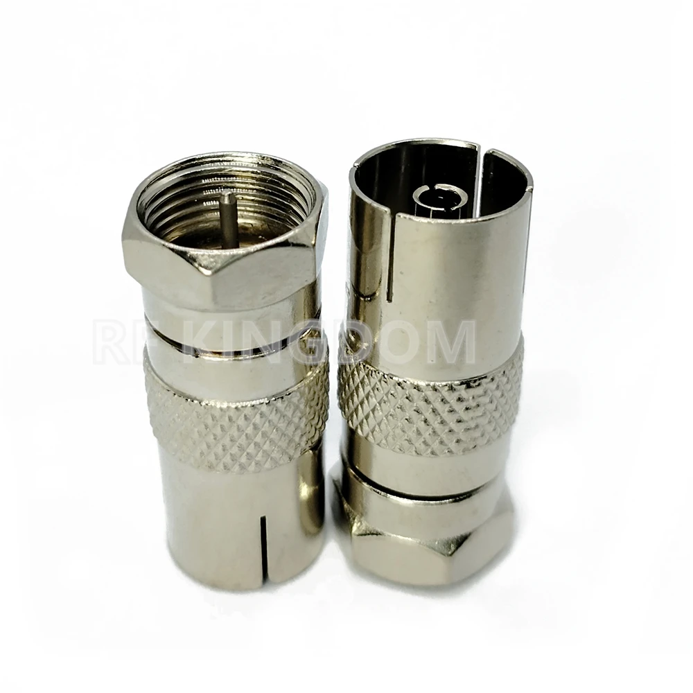 F Type Male Jack to RF Coax TV Female Plug Coaxial Antenna Connector Test Converter TV Aerial Adapter