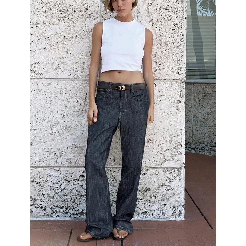 봄 여름 신상 여성 패션 미국 캐주얼 라운드 넥 민소매 숏탑 다용도 출퇴근 스타일 슬림 핏 폴리에스터 섬유