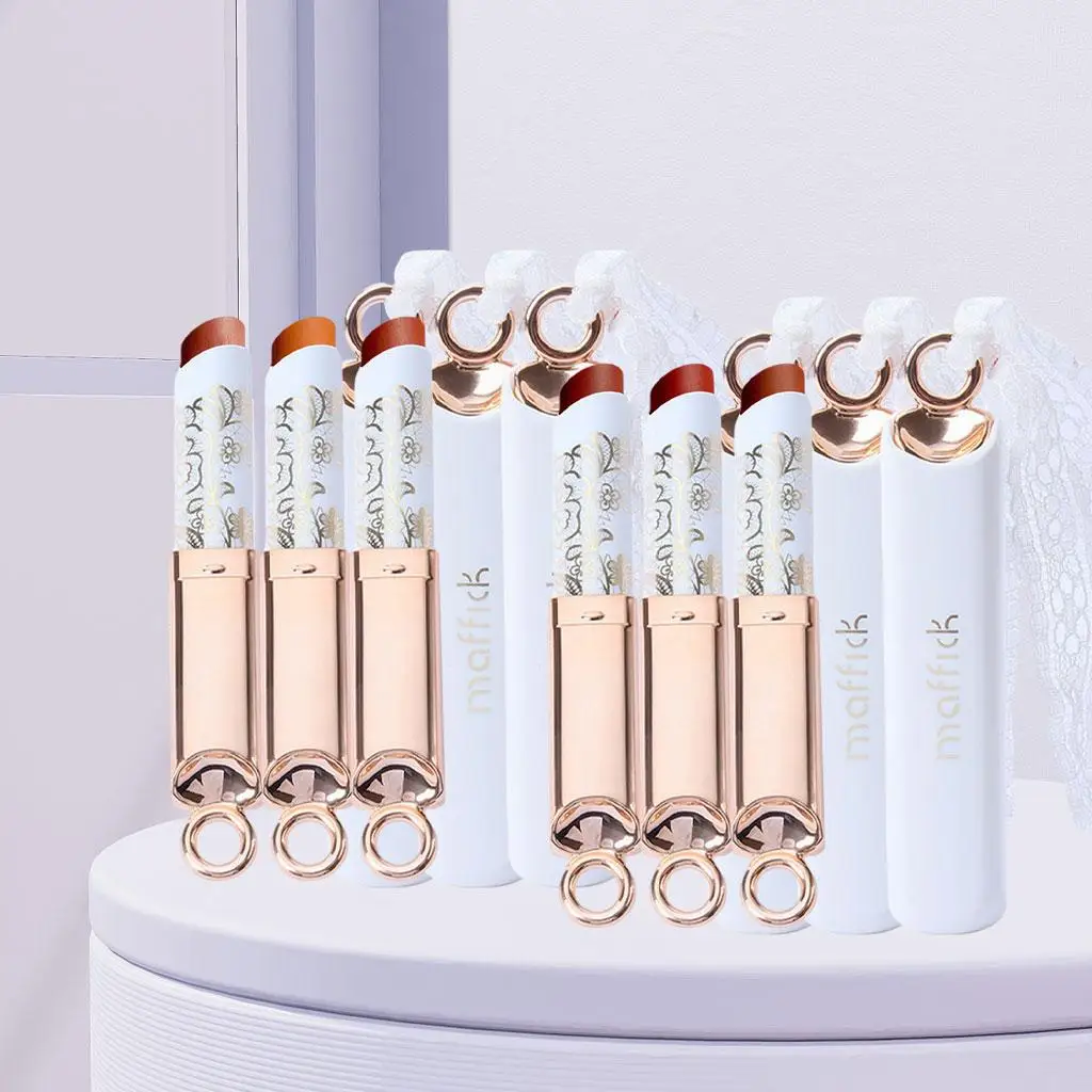 Lápiz labial mate de terciopelo, maquillaje de labios pigmentado, herramienta de maquillaje clásica de colores