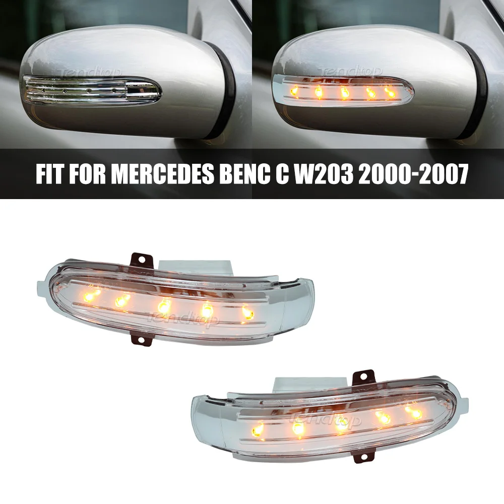 1/2Pcs No Error Amber LED Turn Signal Light Rearview Mirror Lamp For Mercedes Benz C Class  W203 S203 CL203 C30 C32 C55