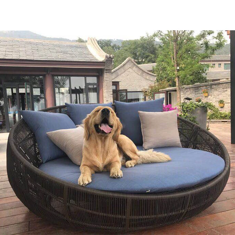 Outdoor Leisure Villa Garden North Ouyang Terrace Leisure Chair Round Bed