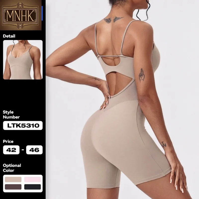 

Yoga Set Women's Jumpsuit Sexy Buttocks Sports One-piece Fitness Suit Backless Cross Bodysuit 2025 Solid Color Sets Gym Clothing