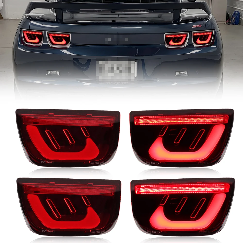 2 قطعة المصد الخلفي عاكس ضوء DRL الذيل ضوء الفرامل ضوء بدوره مصباح إشارة ث/LED ل 2010 2011 2012 2013 شيفروليه كامارو