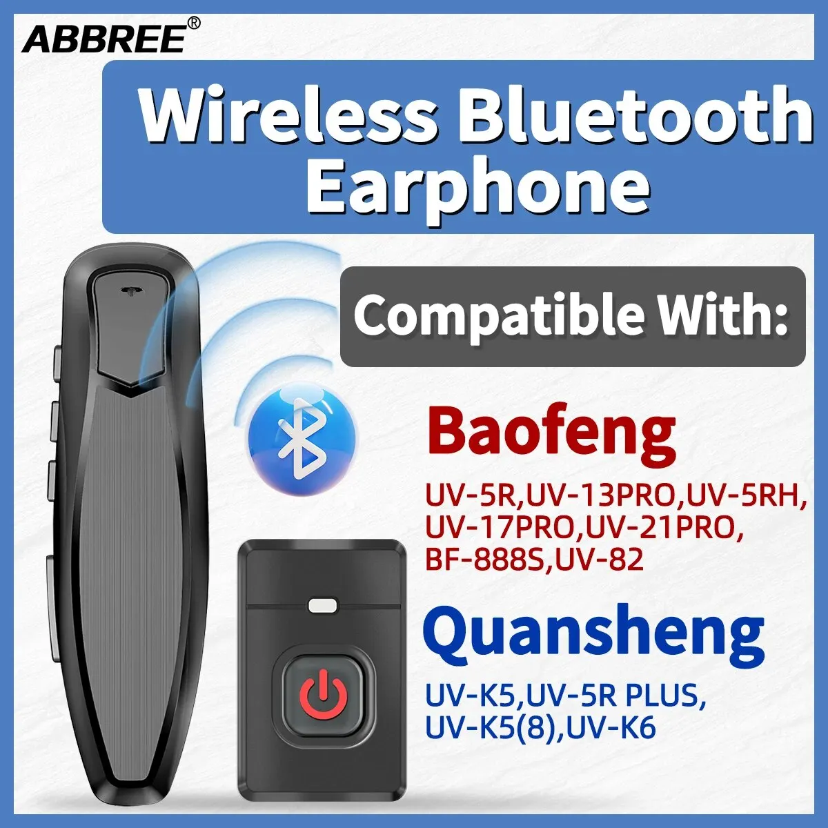 Auricular Bluetooth PTT para Baofeng UV-5R y Quansheng
