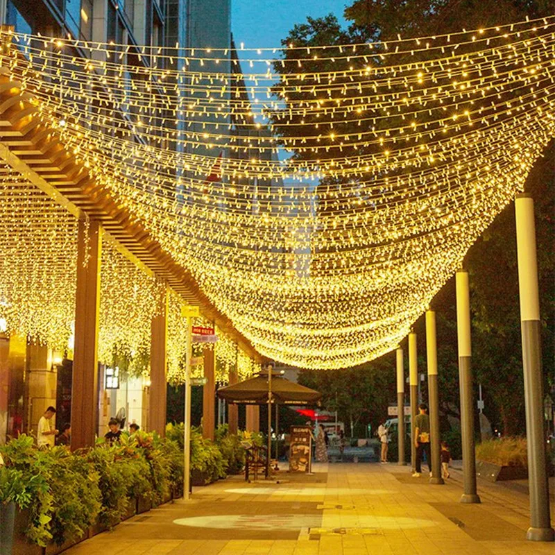 Multi Color Waterproof Flash Hanging Decor Garland Red Pink Purple Warm Tone For Xmas Tree Indoor Romantic Scene Decor