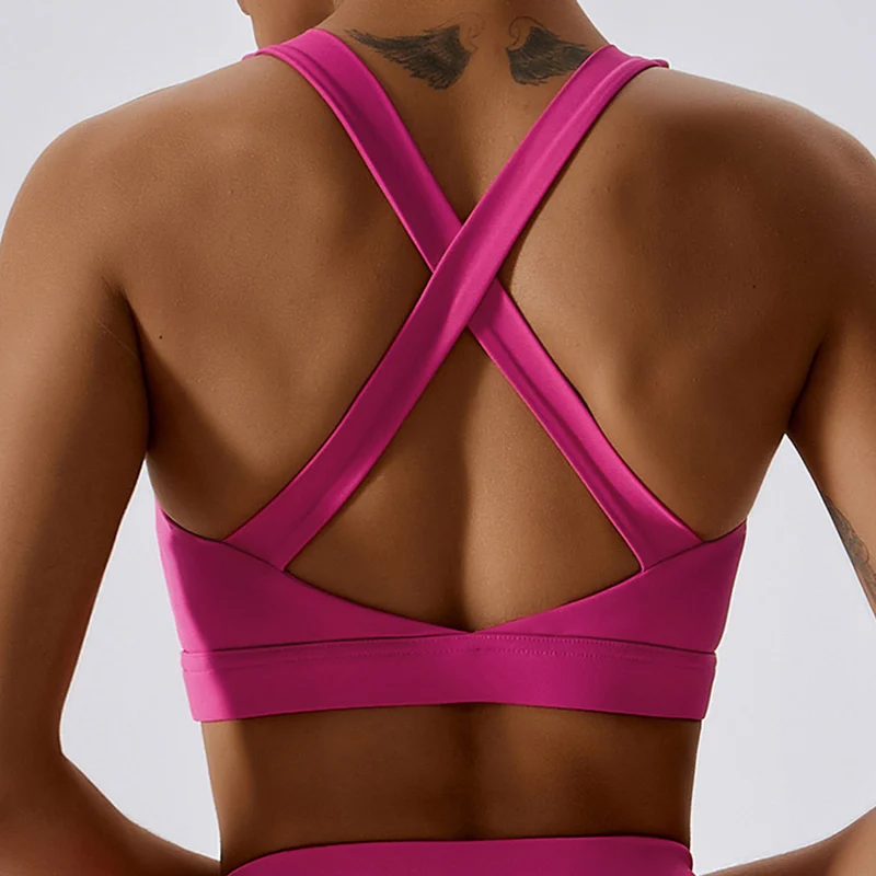 Criss Cross Breathable Fitness Running Vest Backless Sport Bra Yoga Bras Sports Type Women Sports Bra Back Bra Workout Top