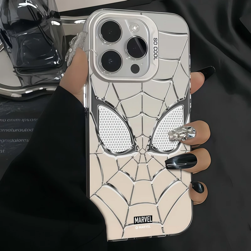 เคสโทรศัพท์อะคริลิคการ์ตูนมาร์เวลไอโฟน 17 สไปเดอร์แมนสำหรับแอปเปิ้ล ไอโฟน 17 โปรแม็กซ์ 16 โปรแม็กซ์ 15 14 13 เคสป้องกันลายอนิเมะ