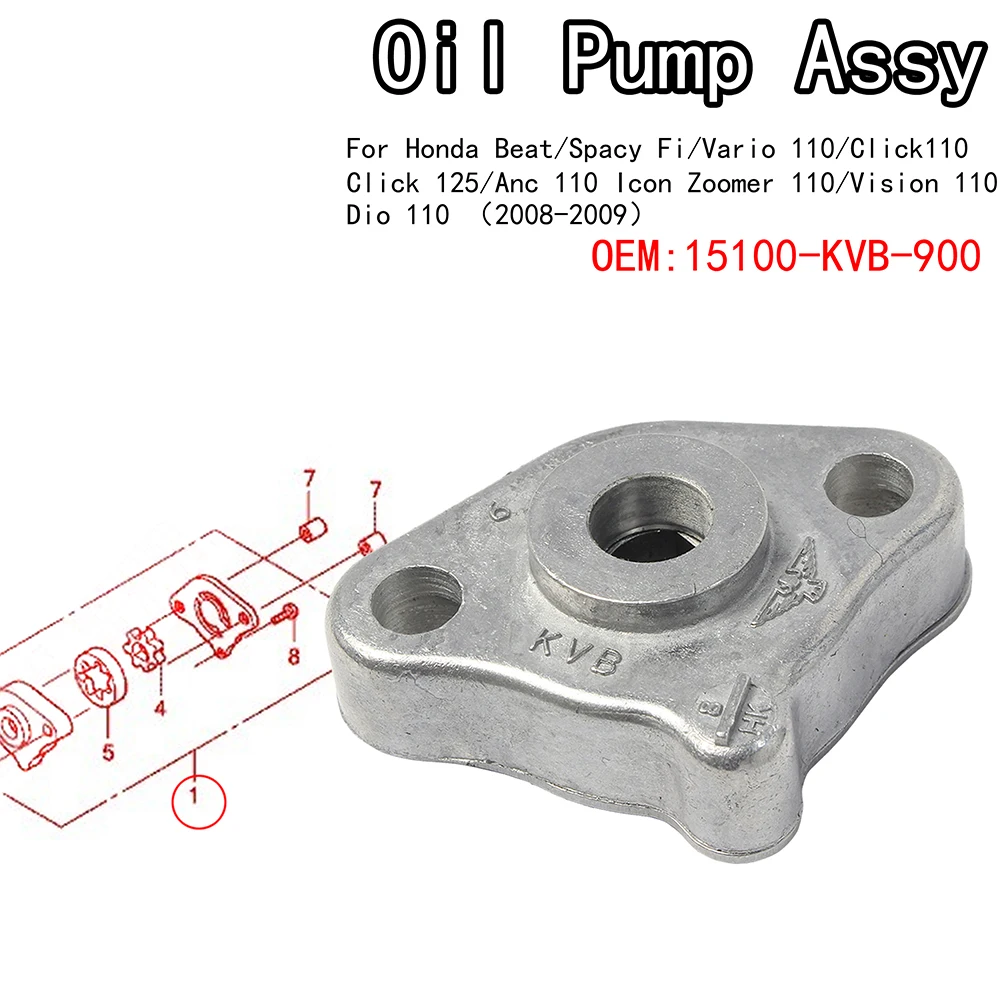 Oil Pump Assy For Beat  Spacy Fi/Vario 110/Click 125/Anc 110/Vision 110 Pump Assy Oil