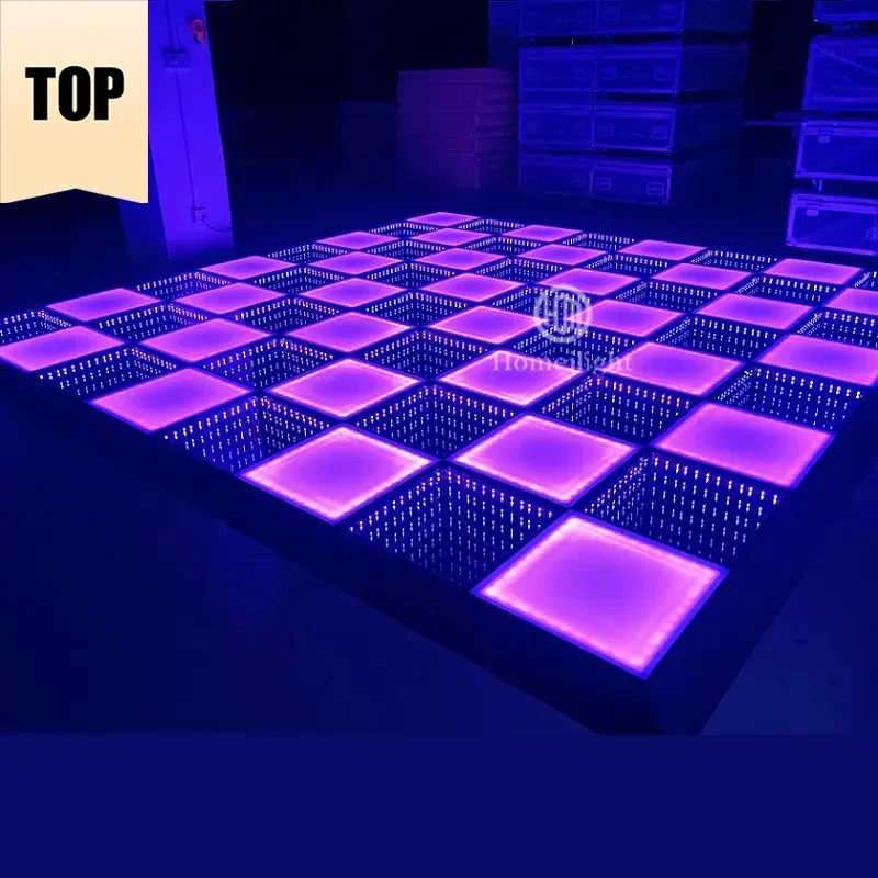 12x12ft DJ Night Club Light 3D LED mirror dance floor lighted up infinity dance panels