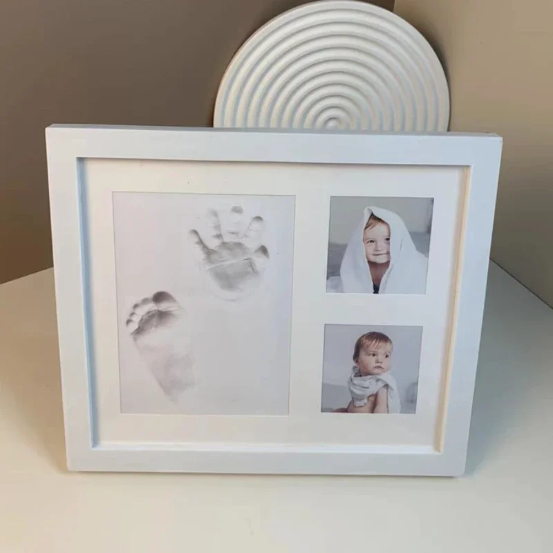 1PCS Baby Hand and Footprint Clay Placenta Souvenir Photo Frame Homemade Creative Photo Frame Pet Hand and Footprint Photo Frame