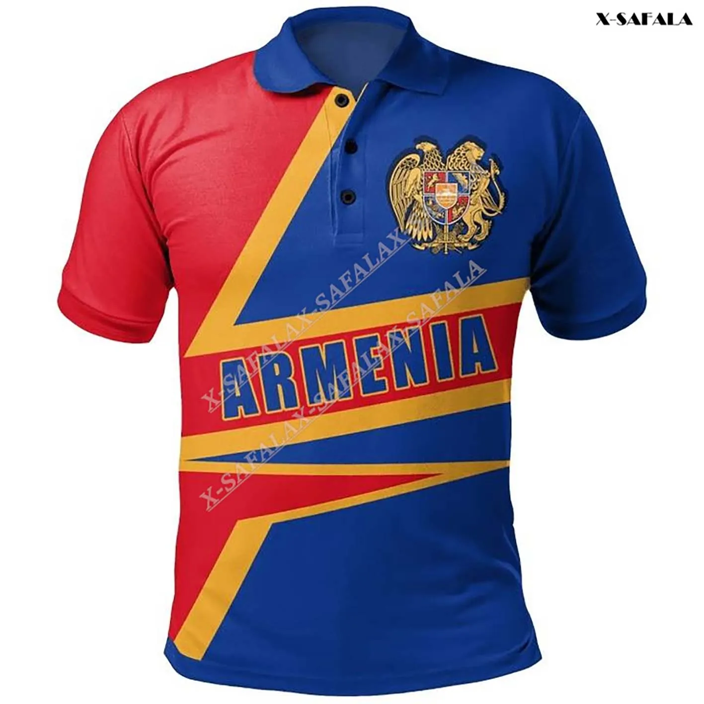 

Armenia Flag Coat Of Arms 3D Printed Men‘s Ventilat Polo Shirt Collar Short Sleeve Street Wear Casual Tee Top Shirt