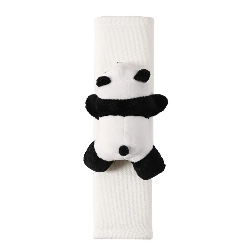 Panda Doll Car Seat Belt Shoulder Cover Summer Ice Silk Creative Cute Cartoon Car Safety Belt Protective Cover Seat Belt Jewelry