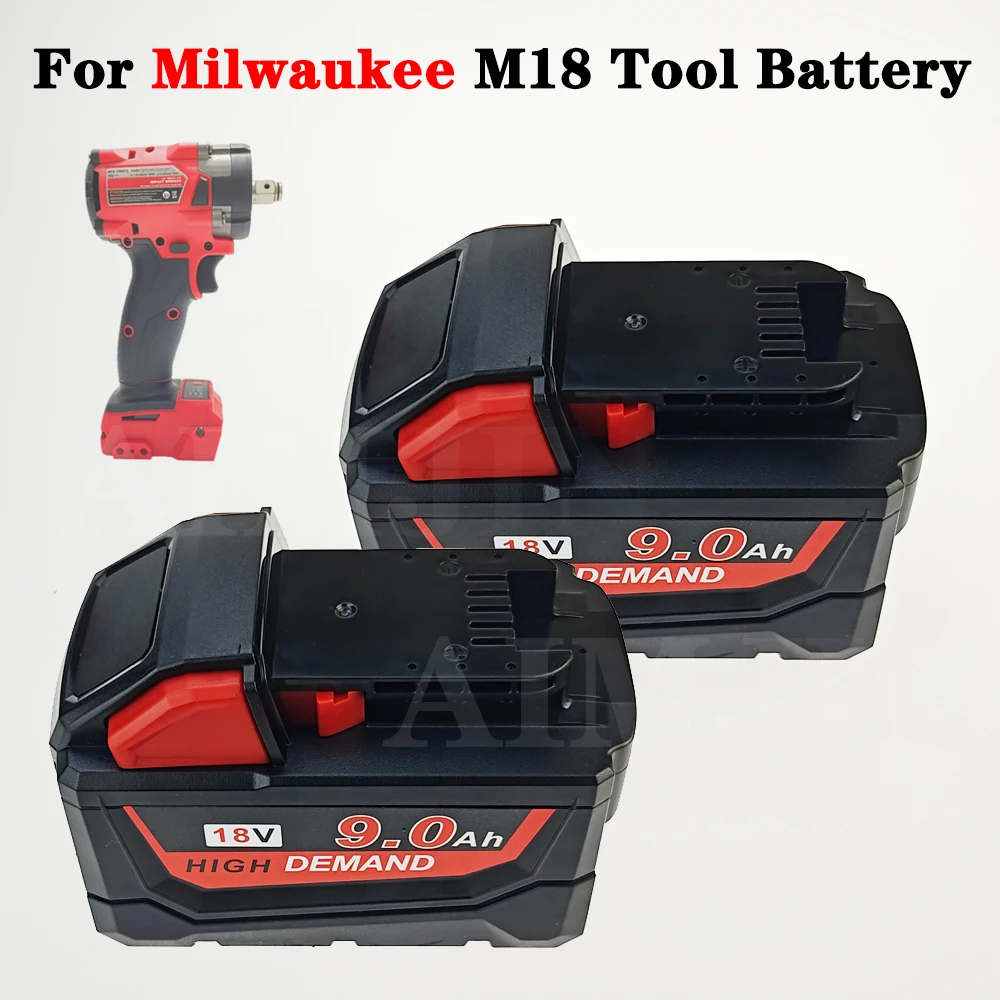 

FOR Milwaukee M18 Battery Power Tool Battery 18V 9.0Ah Lithium Rechargeable Battery 48-11-2460 48-11-2412