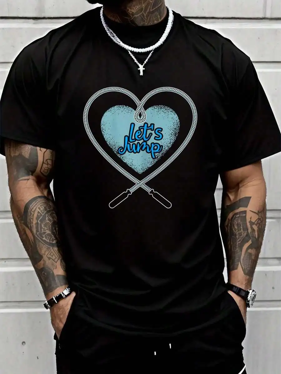 

100% Cotton Casual Hip Hop Style Mens Round Neck T-Shirt