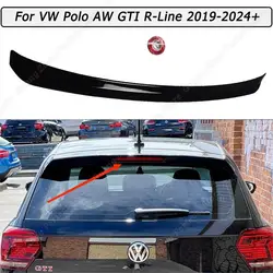 폭스바겐 폴로 AW GTI R-라인 2019 2020 2021 2022-2024 + 리어 트렁크 루프 스포일러 윙 글로스 블랙 ABS 바디 키트, 자동차 튜닝 액세서리