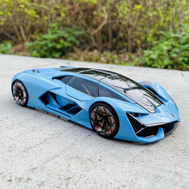 Bburago 1:24 Lamborghini Terzo Millennio trzeciego wieku koncepcja baby blue prezent samochodowy ze stopu symulacji kolekcja samochodów zabawki