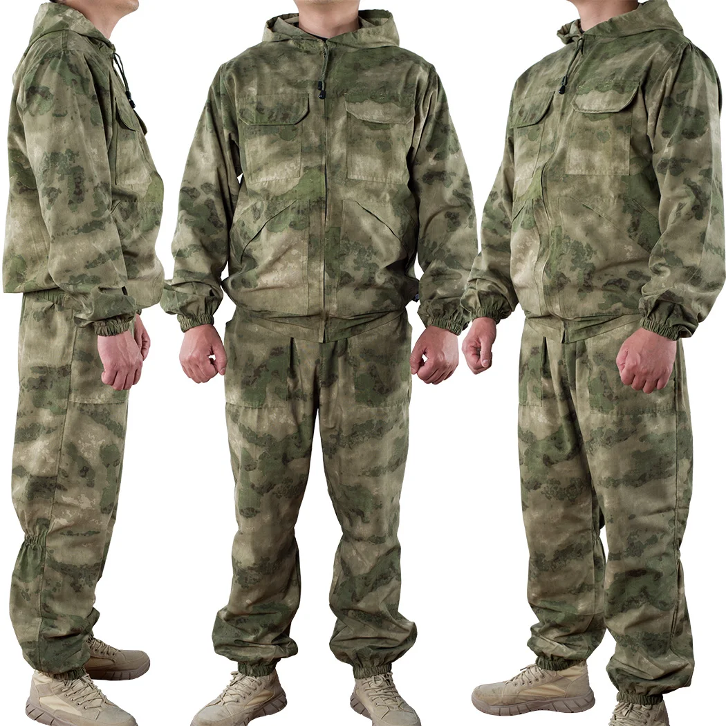 Russian camouflage outdoor hunting battle suit loose summer breathable cover coat ruins small green man camouflage
