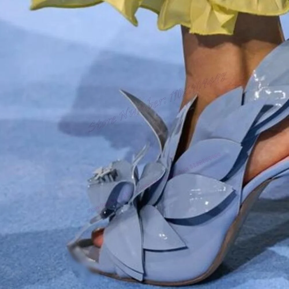 Flower Crystal Slingback Sandals Peep Toe Shoes for Women Stilettos High Heels Sexy Lady Luxury Shoes 2024 Zapatos Para Mujere