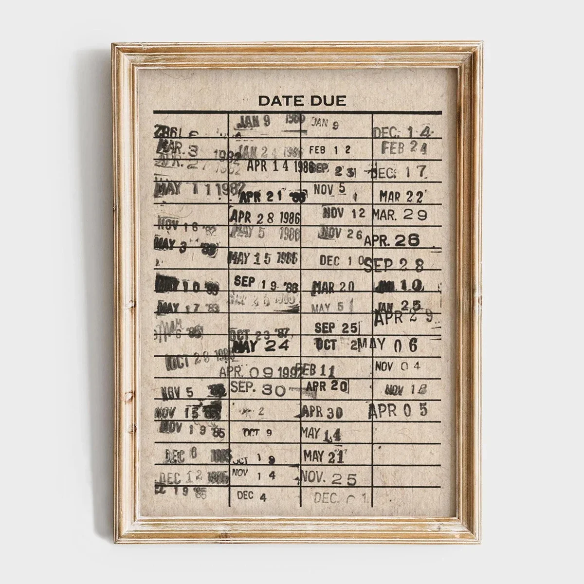 Antique Library Card Canvas Prints Poster Retro Minimalism Art Prints Library Office Wall Art Home Decor Poster Book Lover Gift