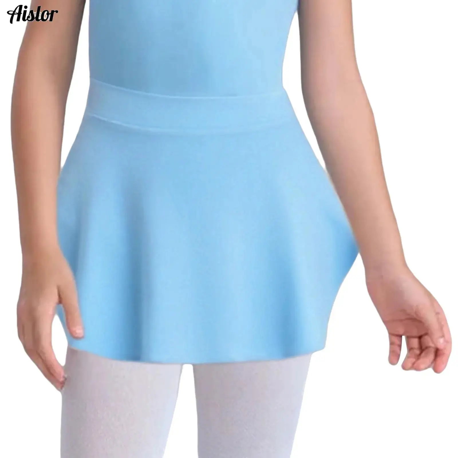

Kids Girls Ballet Dance Skirt Sides Slit Solid Color Elastic Waistband Skirts Dress for Lyrical Dance Warm Up Practice Training