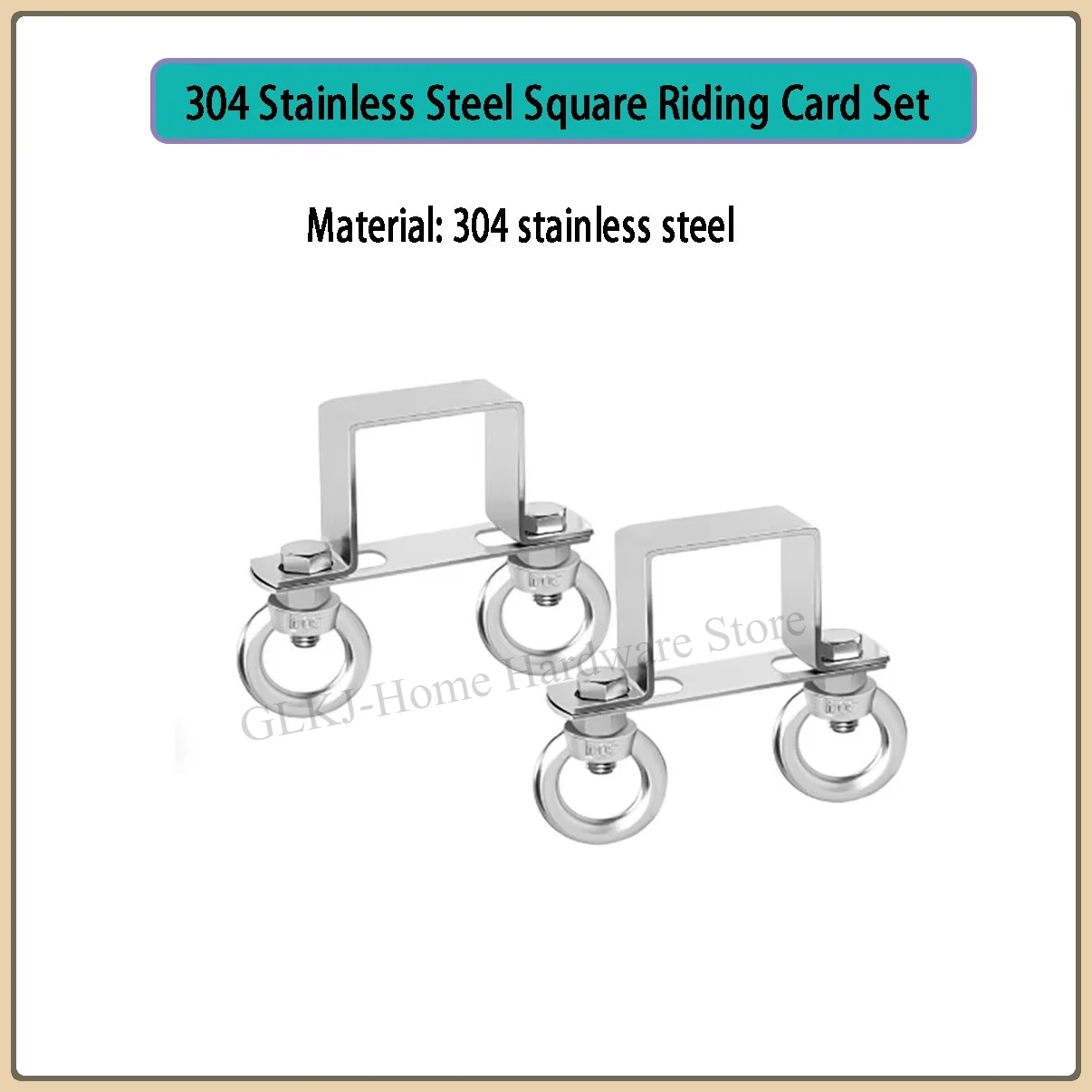 304 Stainless Steel Square Saddle Clip U Clip Pipe Clamp Hook Hanger Right Angle Bracket Kit