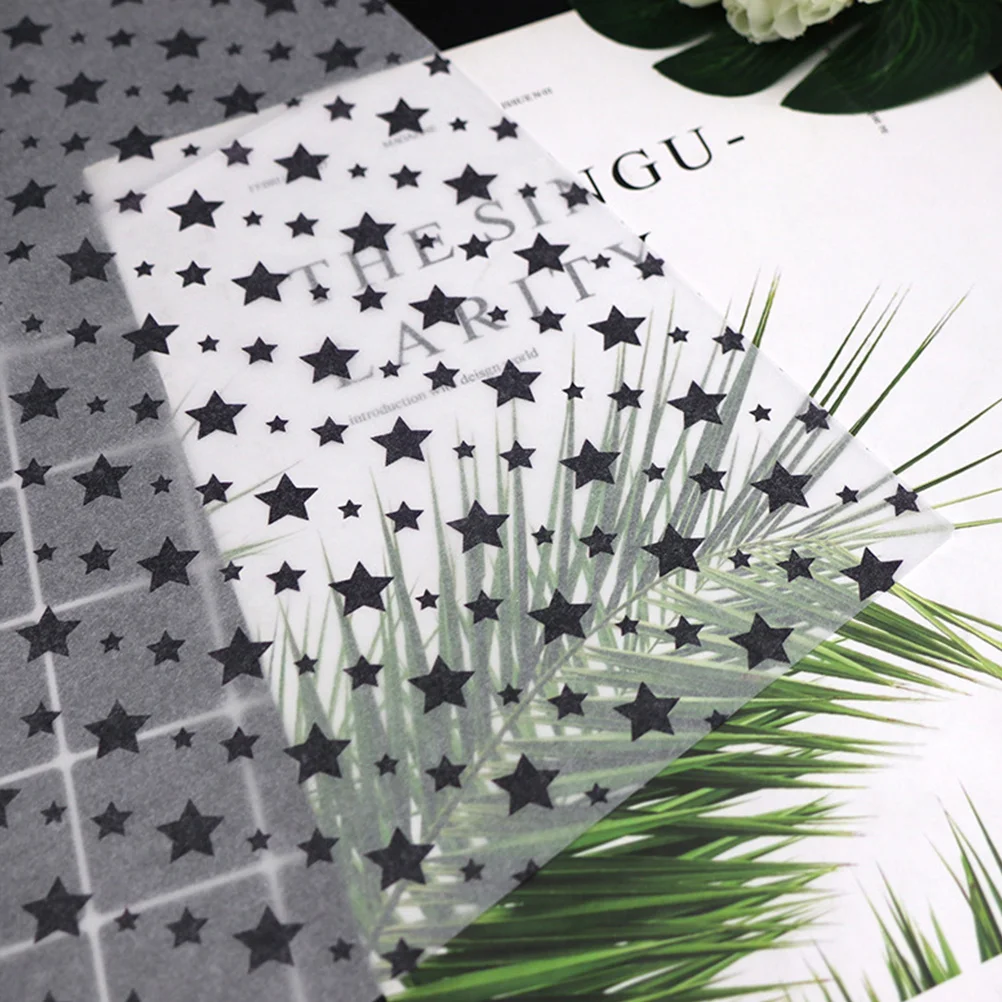 

50 Sheets Wrapping Paper Star Pattern Creative Festival Birthday Bouquet Gift Packaging Tissue Paper Decorative Packing Material