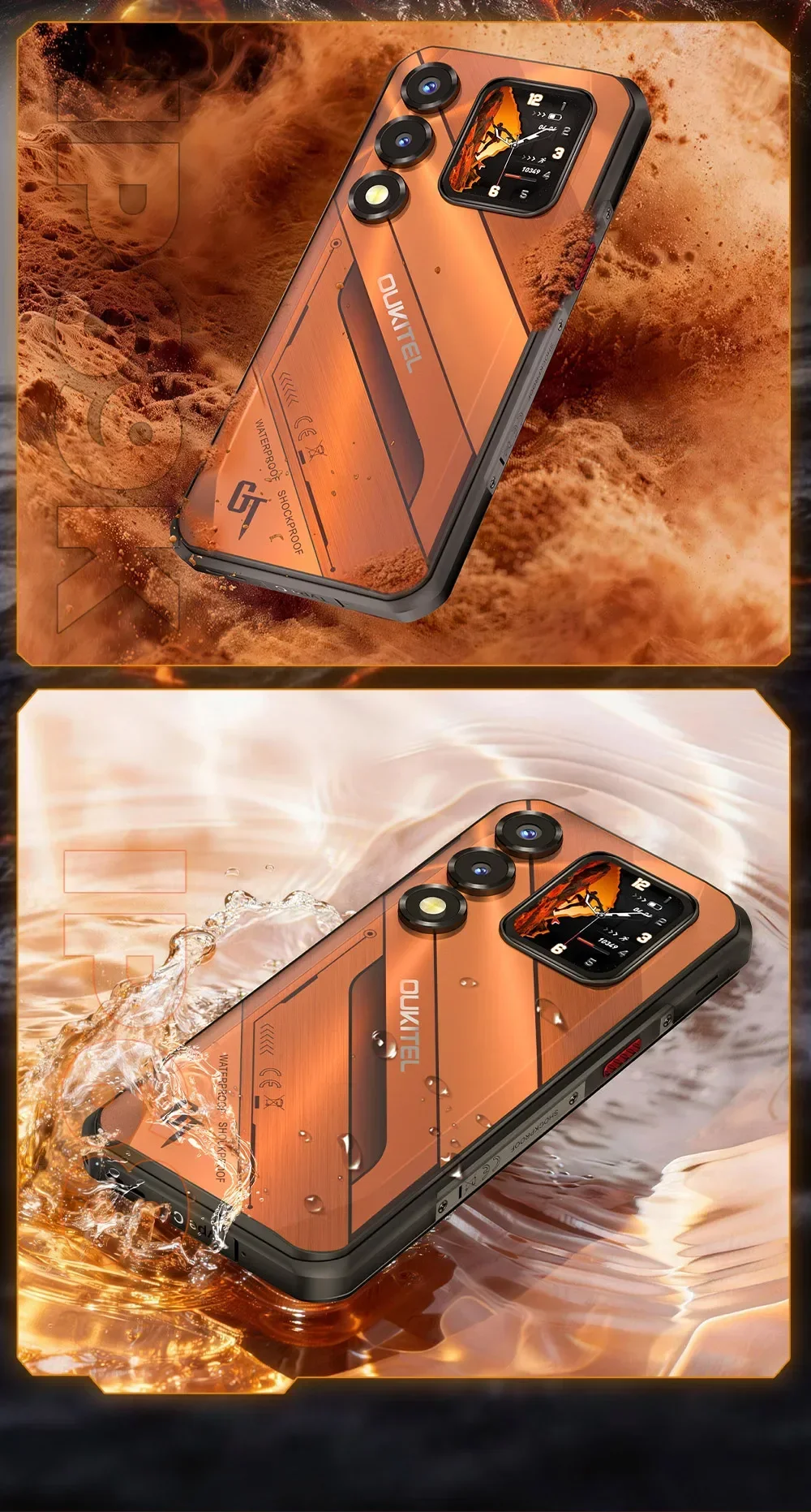 [Shipping From Poland] Oukitel WP66 Ultra-slim Rugged Smartphone, 36GB(12+24) RAM+512GB ROM, Dual Screen with Auxiliary Secondary Display, Dimensity 7000 5G Chipset, 6.6" FHD+ 120Hz Screen, 11000mAh Big Battery, 100MP Main Camera, 33W Fast Charging
