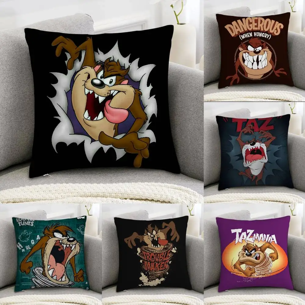 T-تاسمانيا الشيطان كيس وسادة أريكة ديكور المنزل على الوجهين طباعة أفخم ساحة رمي وسادة تغطي غطاء وسادة ديكور