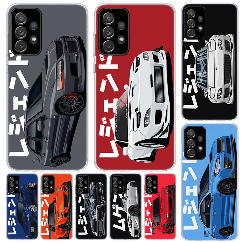 JDM Tokyo Drift Sports Car Phone Case For Samsung Galaxy A15 A14 A54 A13 A53 A12 A52S A55 A22 A23 A24 A32 A33 A34 A25 A35 A03S A