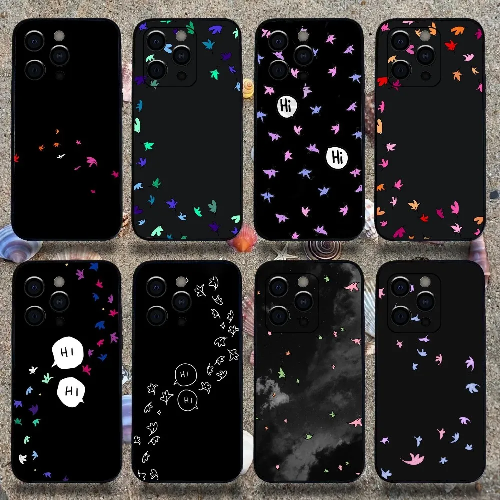 Heartstopper Leaves Cover Phone Case For Apple iPhone 15,14,13,12,11,Pro,X,XS,Max,XR,Plus,Mini Soft Black Cover