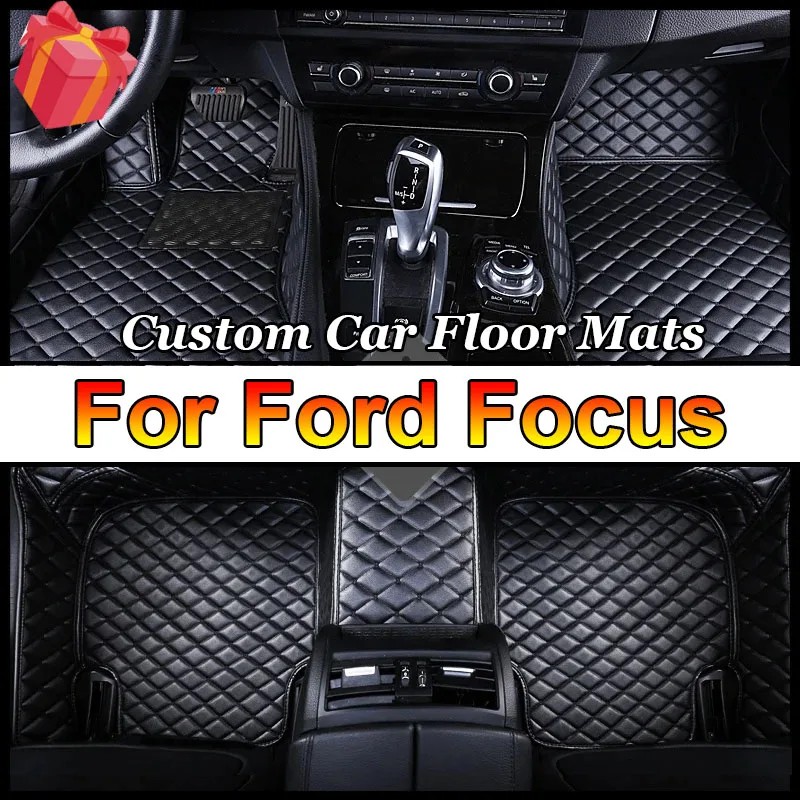 For Ford Focus Mk2 Mk2.5 2005~2015 Car Floor Mats Rugs Panel Footpads Anti-Slip Carpet Cover Cape Foot Pads Sticker Accessories