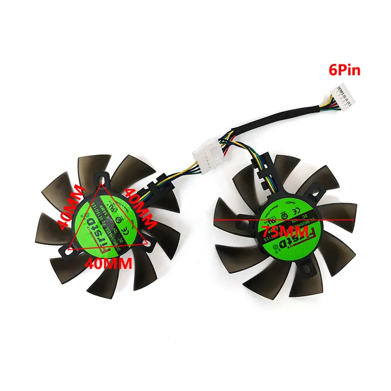 2PCS 75MM FD8015U12S RTX2060 GTX1660 GTX1650 GPU Fan for ASUS TUF Gaming GTX 1650 1660 Super RTX 2060 Graphics Card Cooling Fan