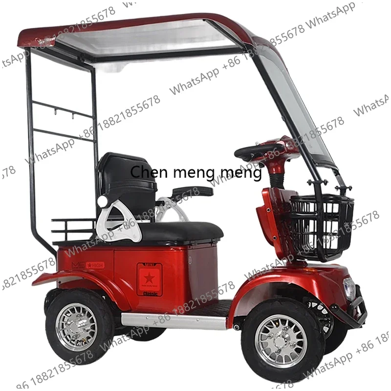 

DD High Quality 800w 15 Tube Four Wheel Electric Tricycle with Roof for Adult Golf Cart Electric with Roof