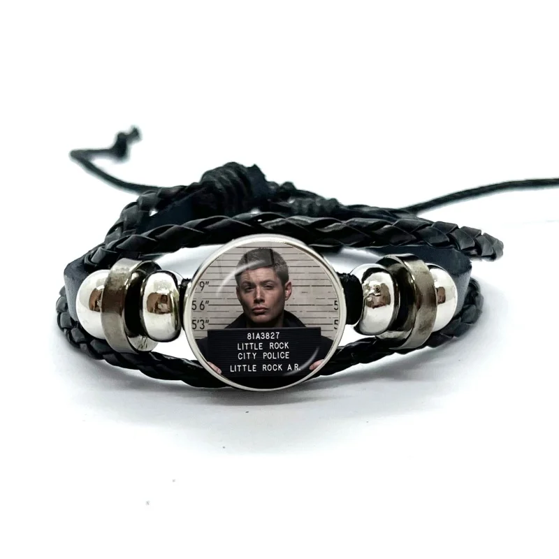 Movie Supernatural Leather Bracelets Dean Winchester Jensen Ackles Cute Meme Multilayer Braided Bracelets Bangles Jewelry Gifts