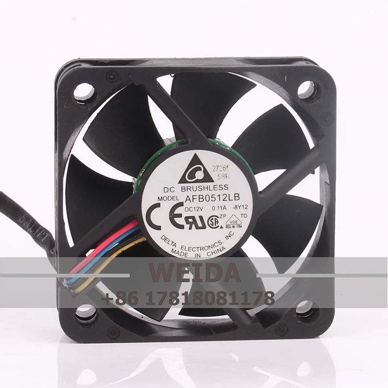 Case Fan for Delta AFB0512LB DC12V 0.11A EC AC 50*50*15MM 5CM 5015 4Pin Temperature Control Silent Industrial Cooling Fan