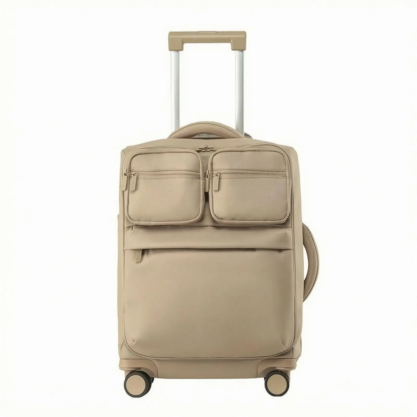 Durable Nylon Polyester Travel Luggage Case with Aluminum Frame Spinner Wheels for Airport Cabin Bag