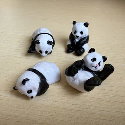 4 Pcs/Set Cute Panda PVC Figure Desktop Decoration DIY Microlandscape Ornaments Accessories Home Decor